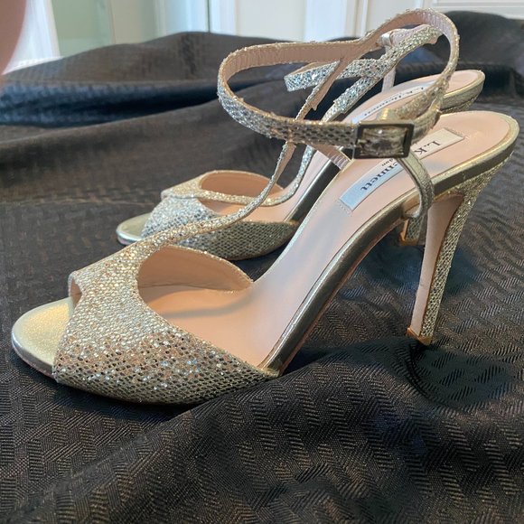 LK Bennett Shoes - Stunning!!!  New LK Bennett London Gold Shimmer Heeled Sandals